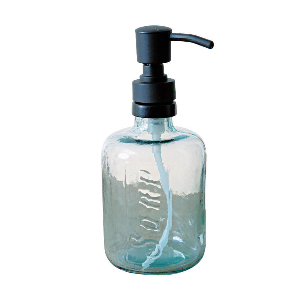 Vintage Style Blue Glass Soap Dispenser