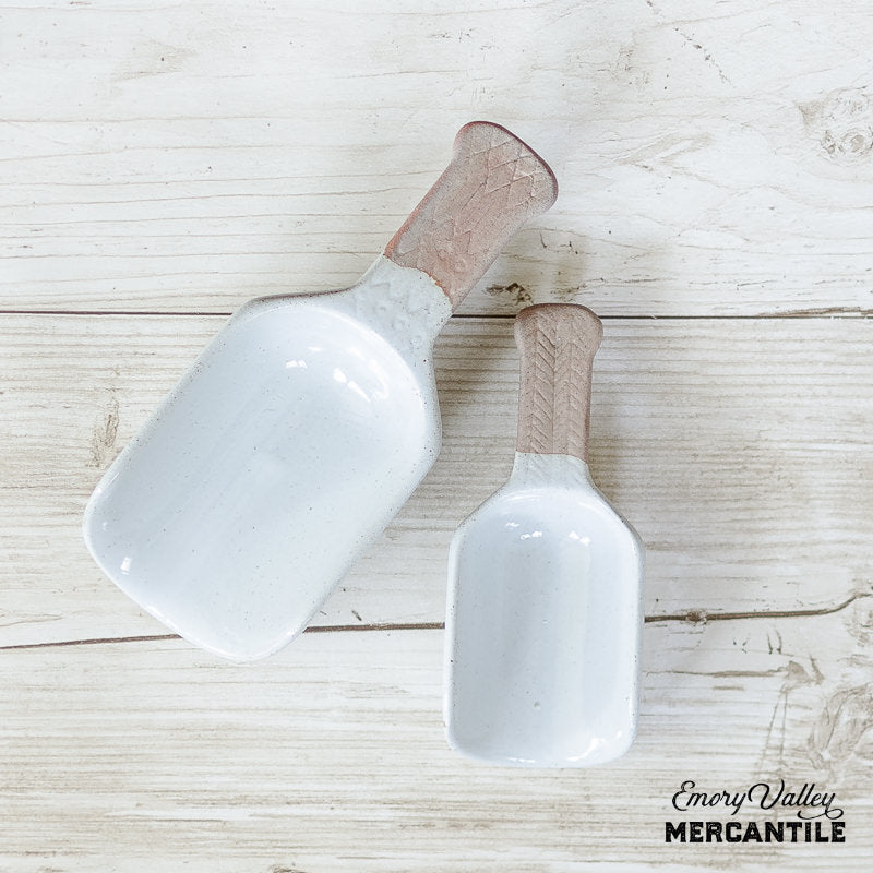 hand glazed porcelain kitchen scoops