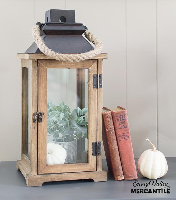 wood and glass candle lantern