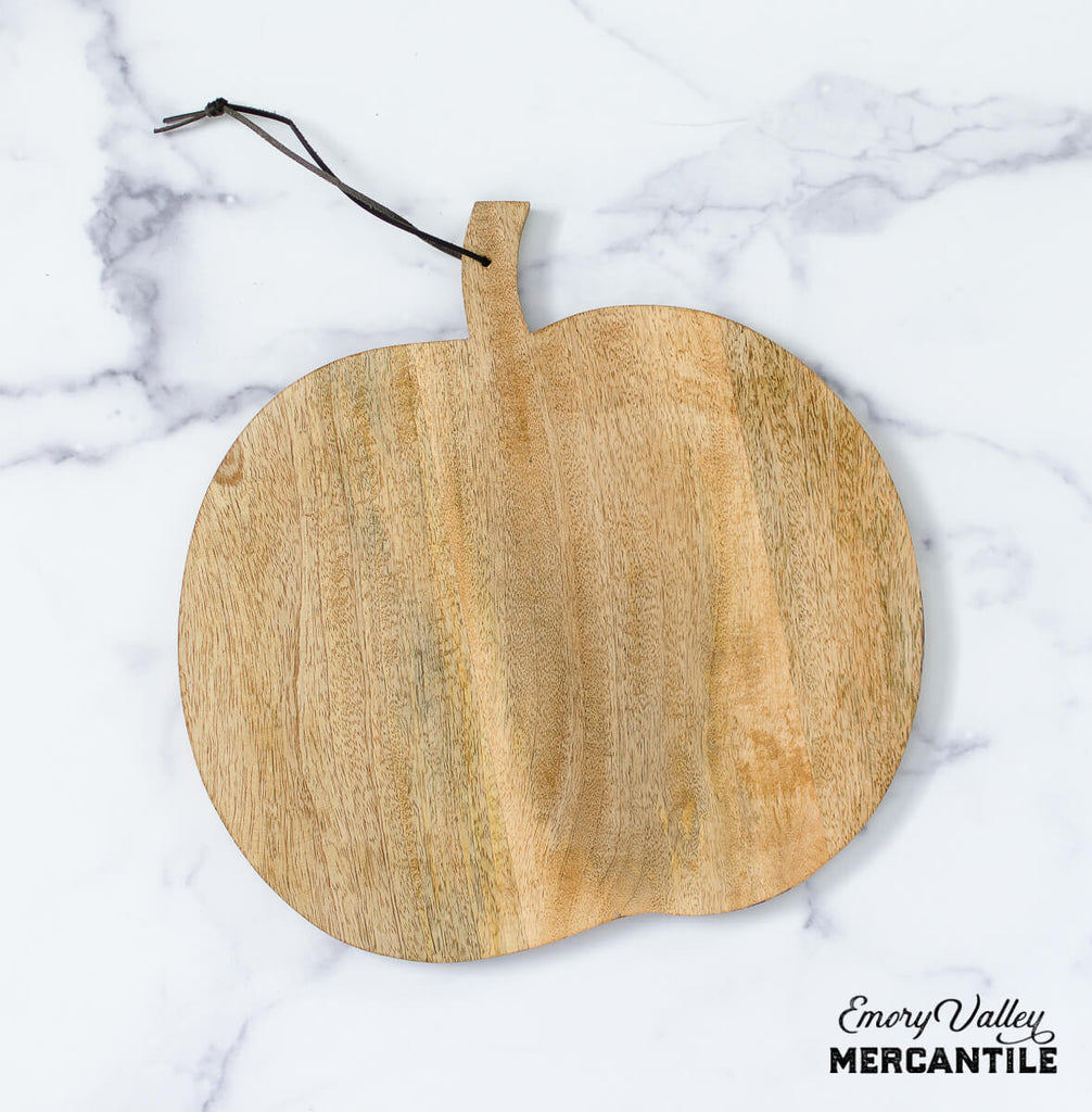 wooden pumpkin shaped board