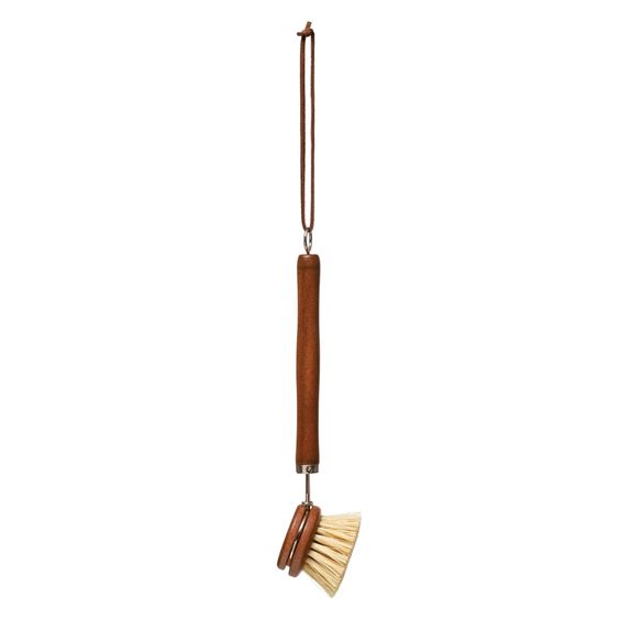 wood handled kitchen brush with natural bristles