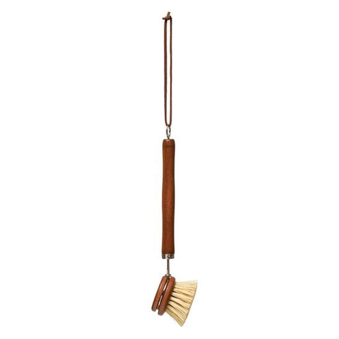 wood handled kitchen brush with natural bristles
