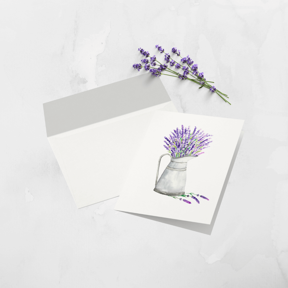 watercolor lavender notecard set