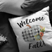 welcome fall buffalo plaid pumpkin pillow