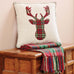 Plaid deer Christmas pillow