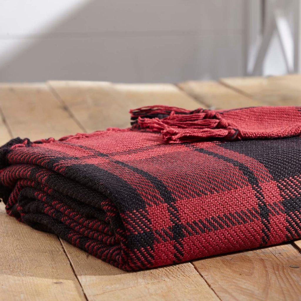 Red and black plaid throw blanket best sale