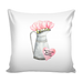 pink watercolor tulips valentine's pillow