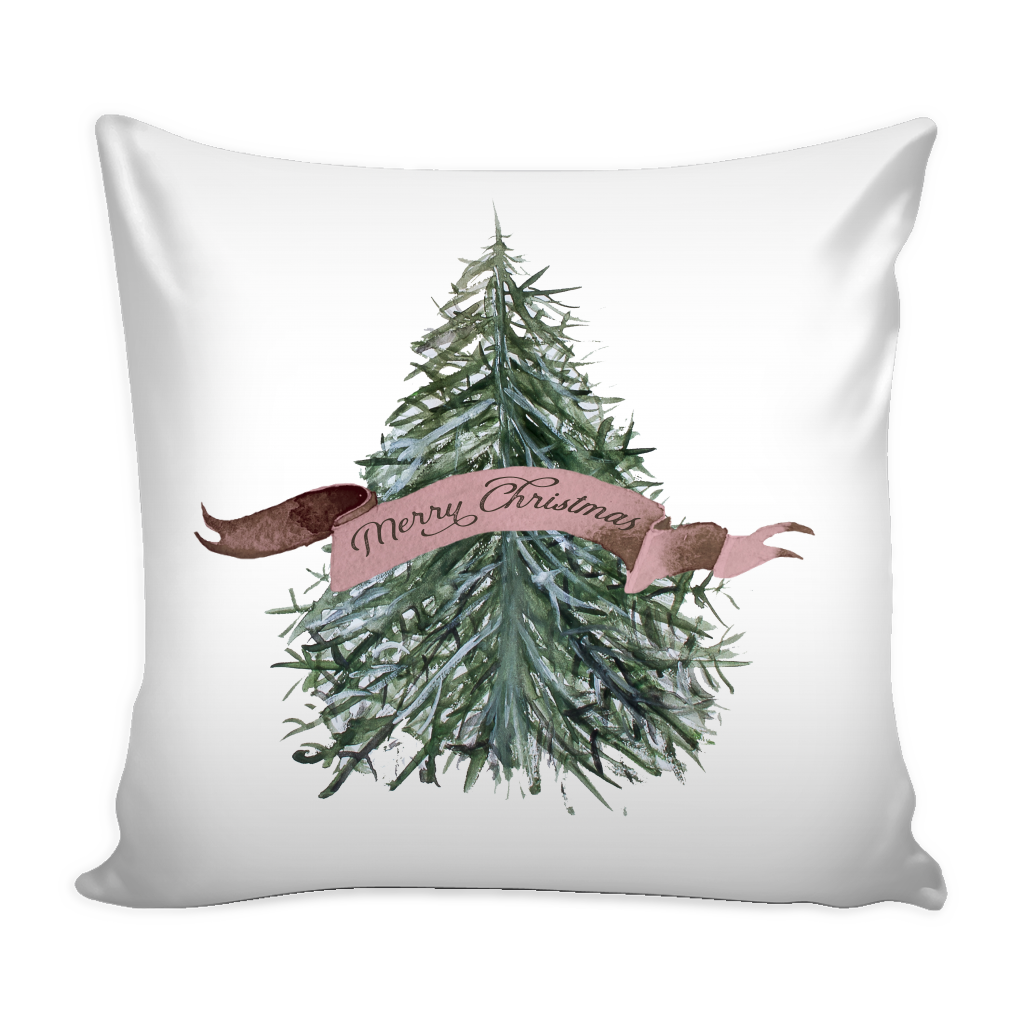 Exclusive Watercolor Merry Christmas Pillow Cover