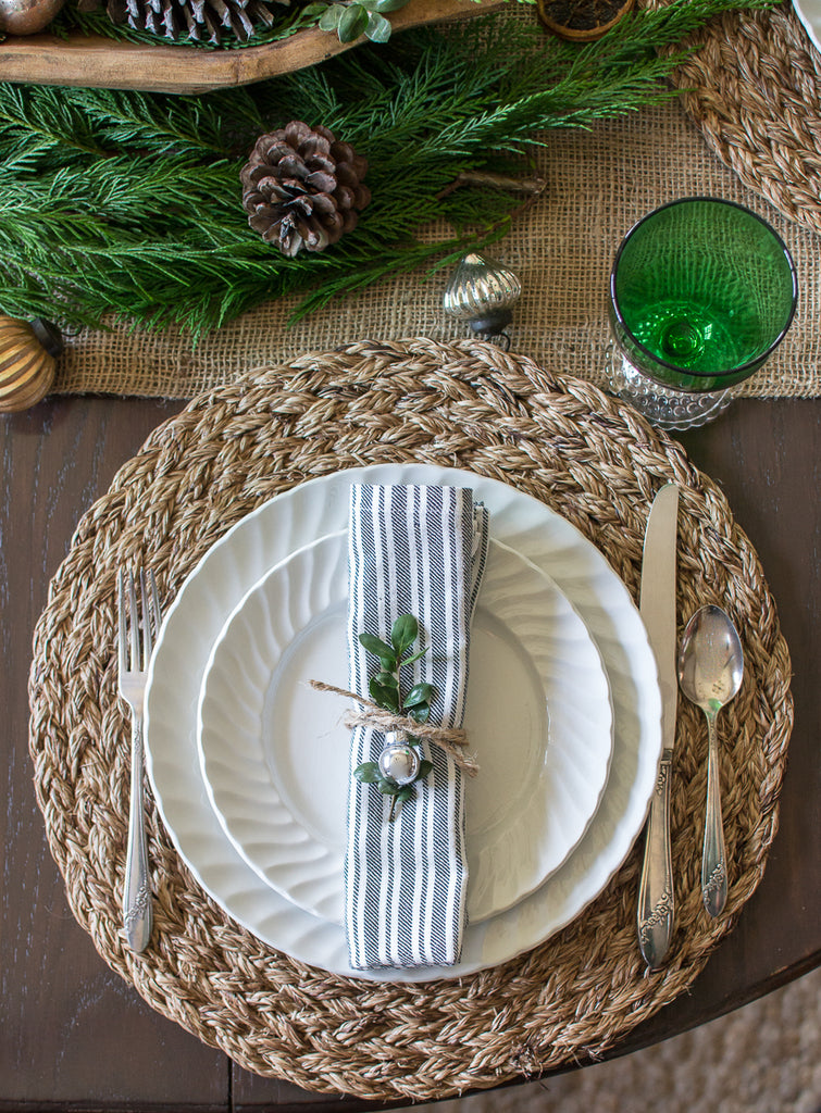 French farmhouse striped napkins