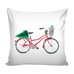 red bicycle Christmas pillow