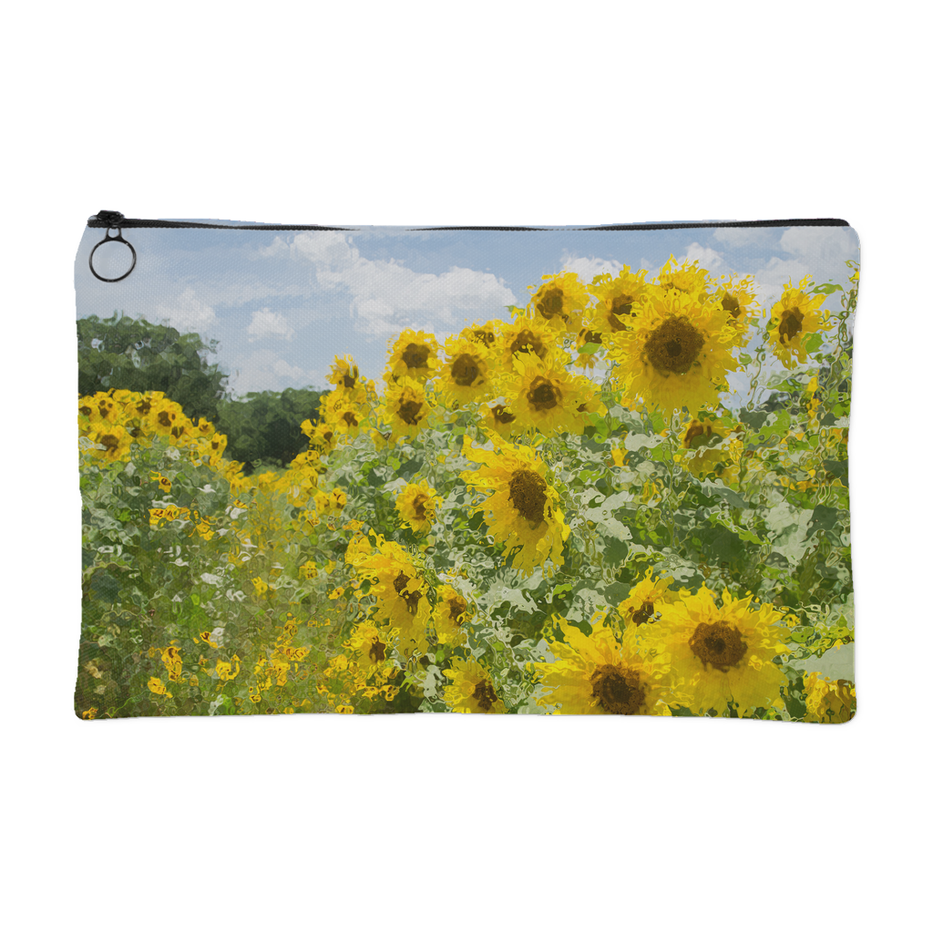 Sunflower Field Zipper Pouch