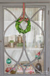 preserved boxwood wreath with plaid ribbon