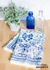 blue and white floral cloth napkins