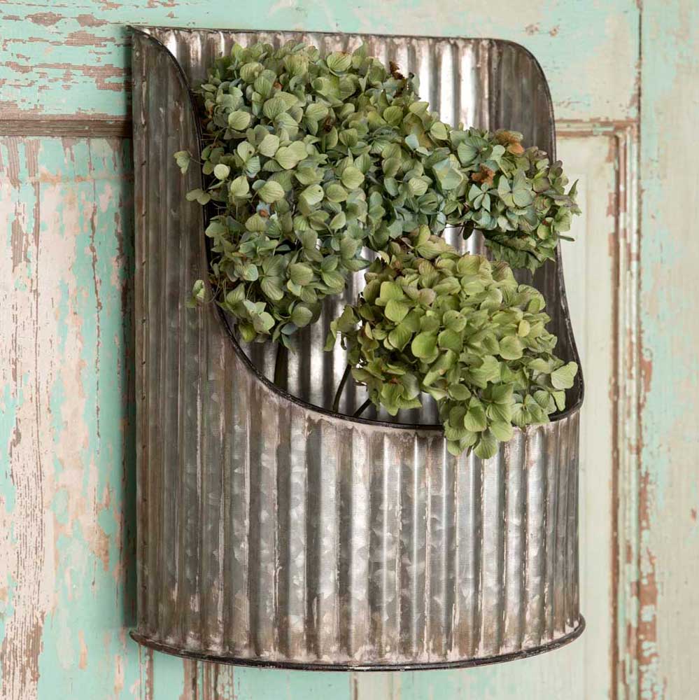 pocket hanging wall planter Suzanne Corrugated Metal Wall Pocket – Emory Valley Mercantile