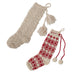 hand knit wool Christmas stocking with tassels