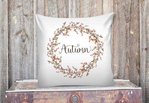 fall berry wreath pillow cover