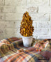 fall preserved boxwood topiary cone orange brown