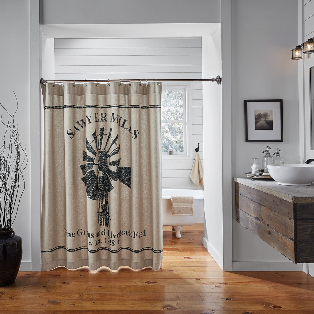 farmhouse style shower curtain