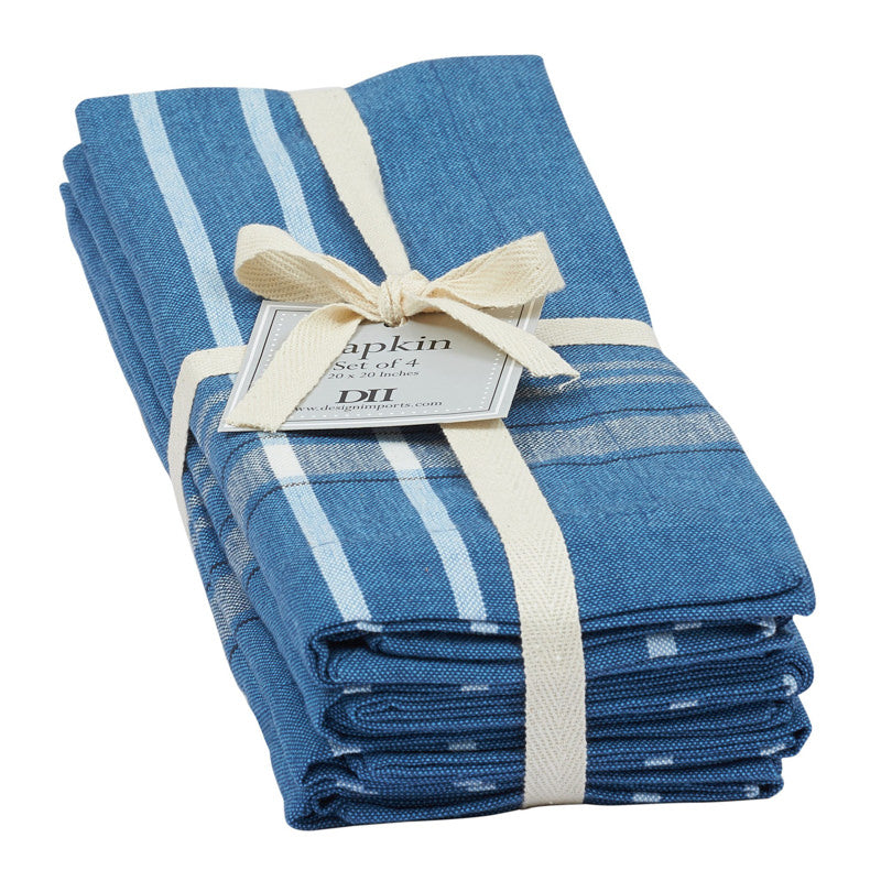 French country blue plaid cloth napkins