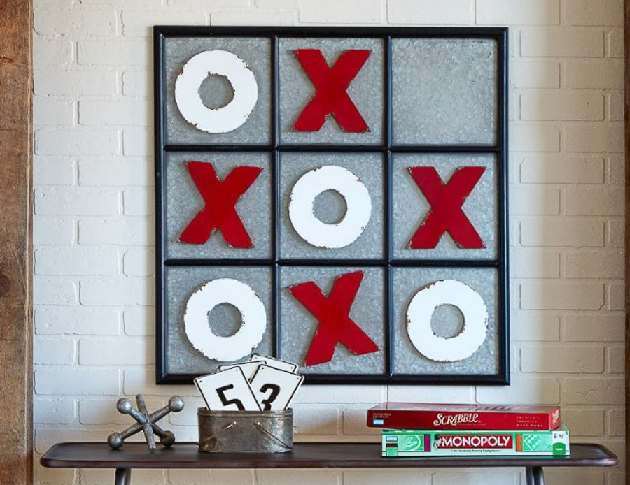 large magnetic galvanized wall mounted tic tac toe