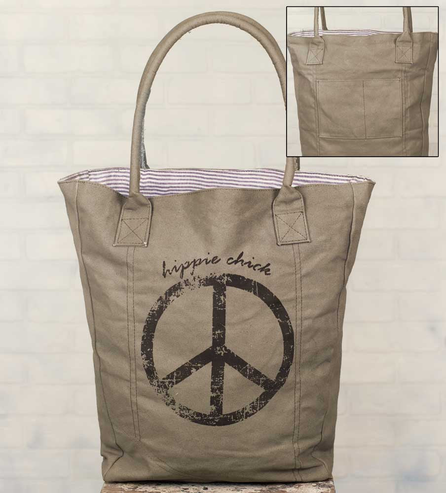 hippie chick canvas market bag