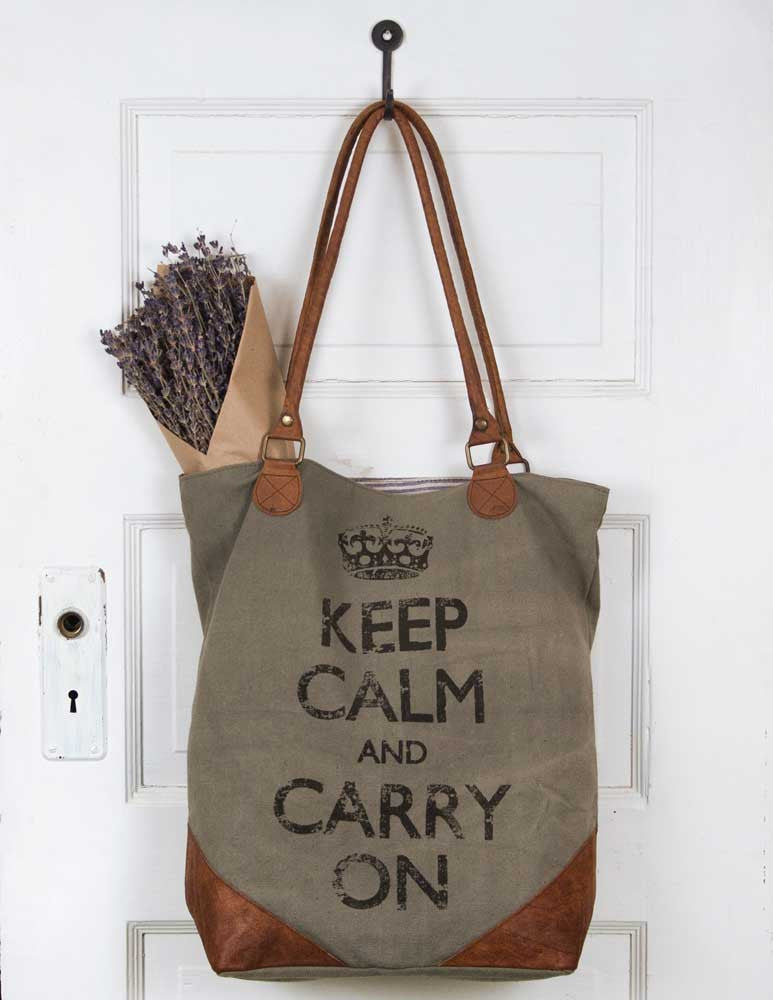 Keep calm and carry on vintage style bag