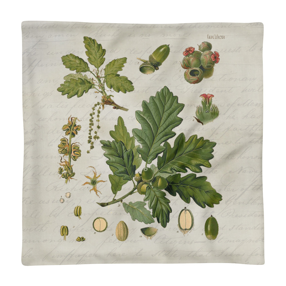 botanical leaf pillow cover