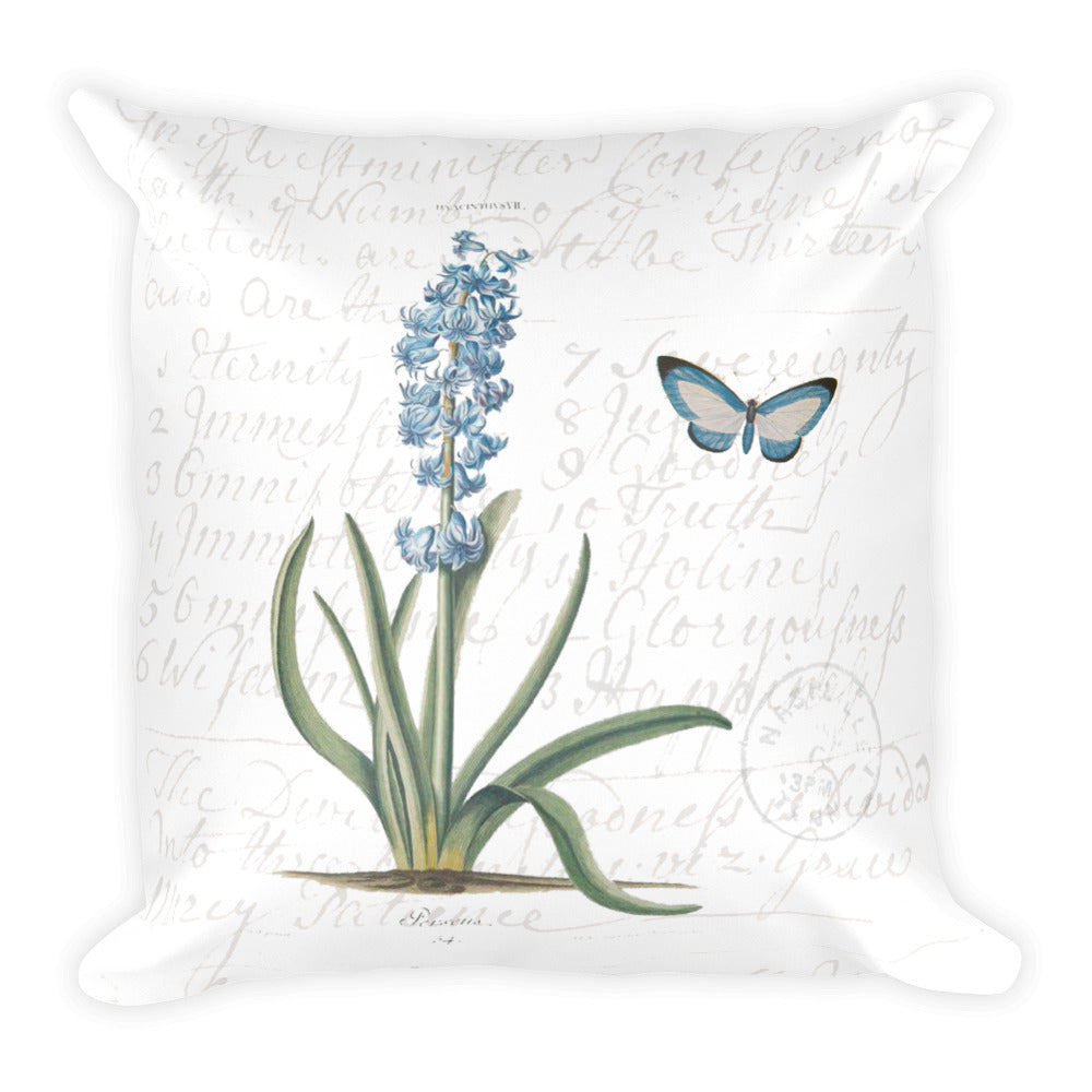 Vintage Hyacinth Botanical Pillow