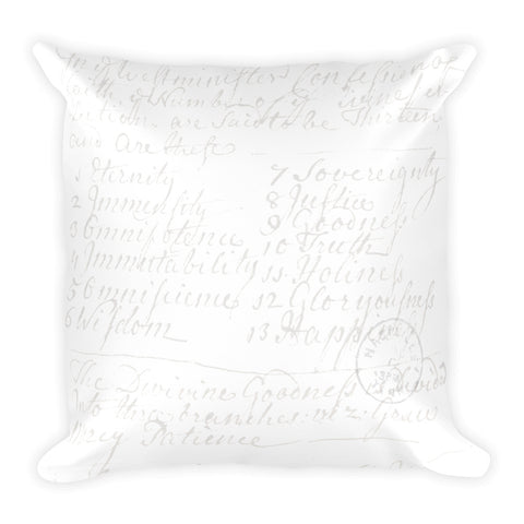 Vintage Script Square Pillow