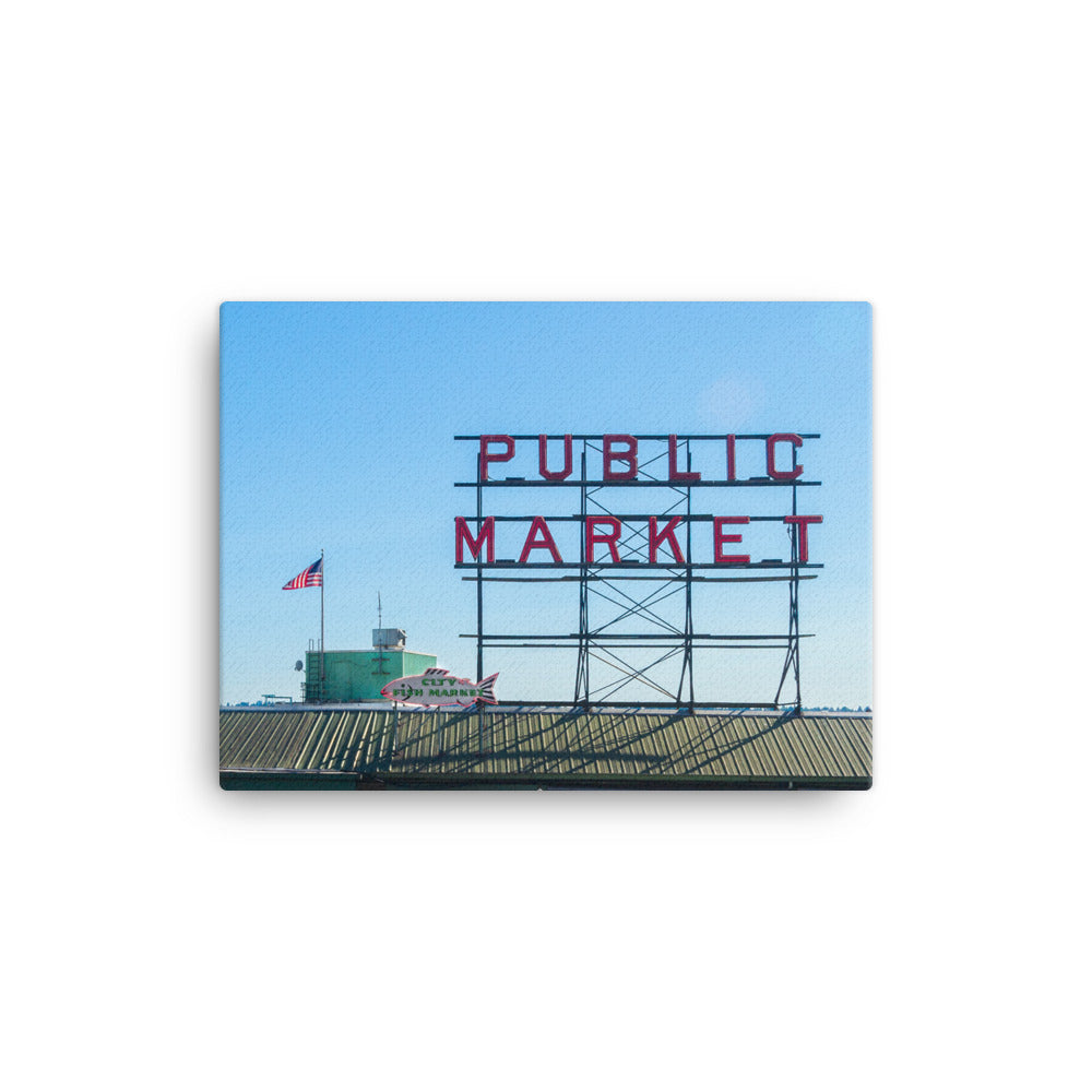 Seattle Public Market Sign on Canvas