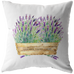 watercolor lavender throw pillow