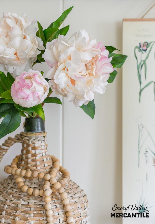 realistic faux peonies