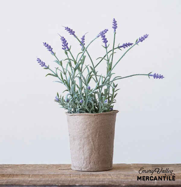 faux lavender plant in pot