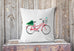 red bicycle Christmas pillow