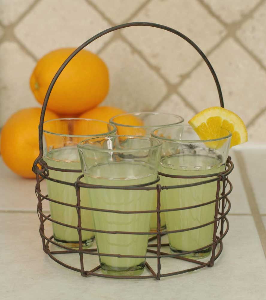 round wire farmhouse style drink caddy