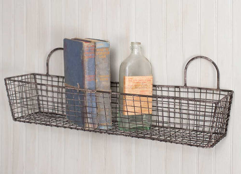vintage French bakery wall wire basket