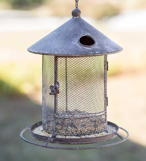 silo cage bird feeder
