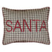 Farmhouse style Christmas pillow with red Santa buttons